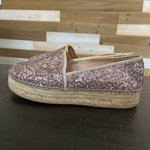 Kate Spade Linds Too Rose Gold Glitter Espadrille Pink SZ 8 - Picture 2 of 9